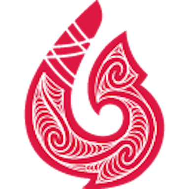 Matau logo 128px Red with maori pattern
